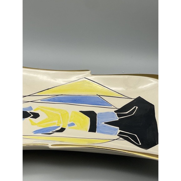 Vintage Norwegian Fisherman Porcelain Hand Painted Platters Norway Signed Set 2 - Picture 14 of 16